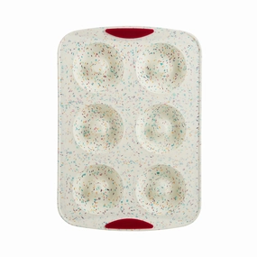 Trudeau Structure Silicone 6 Cavity Donut Pan, Confetti/Fuchsia Bakeware online promo