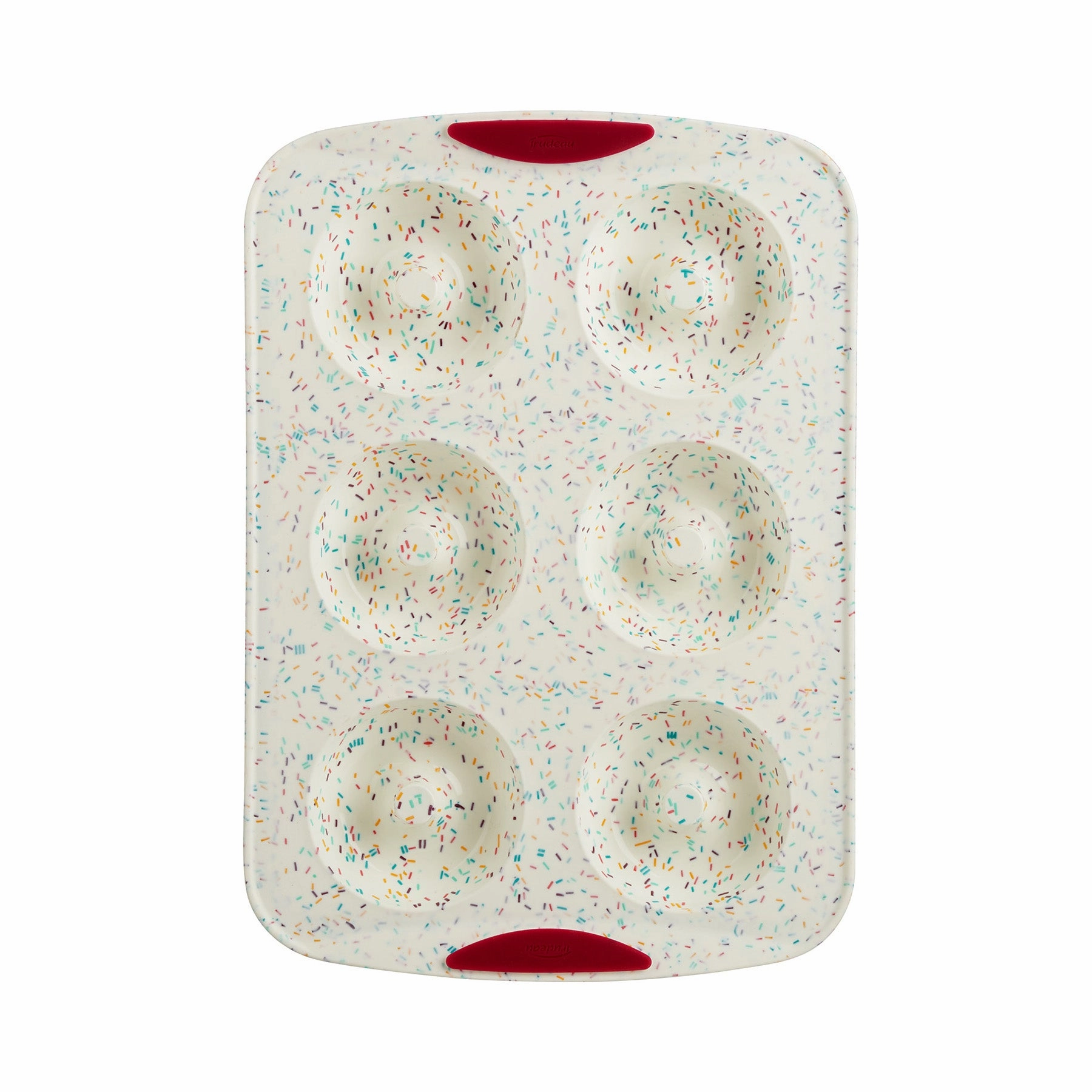 Trudeau Structure Silicone 6 Cavity Donut Pan, Confetti/Fuchsia Bakeware online promo