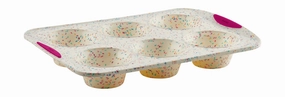 Trudeau Structure Silicone 6 Cavity Jumbo Muffin Pan, Confetti/Fuchsia Bakeware online promo