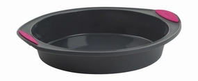Trudeau Structure Silicone 9-Inch Round Cake Pan, Gray/Pink Bakeware online promo