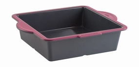 Trudeau Structure Silicone Pro 8" x 8" Square Cake Pan, Gray/Pink Bakeware online promo