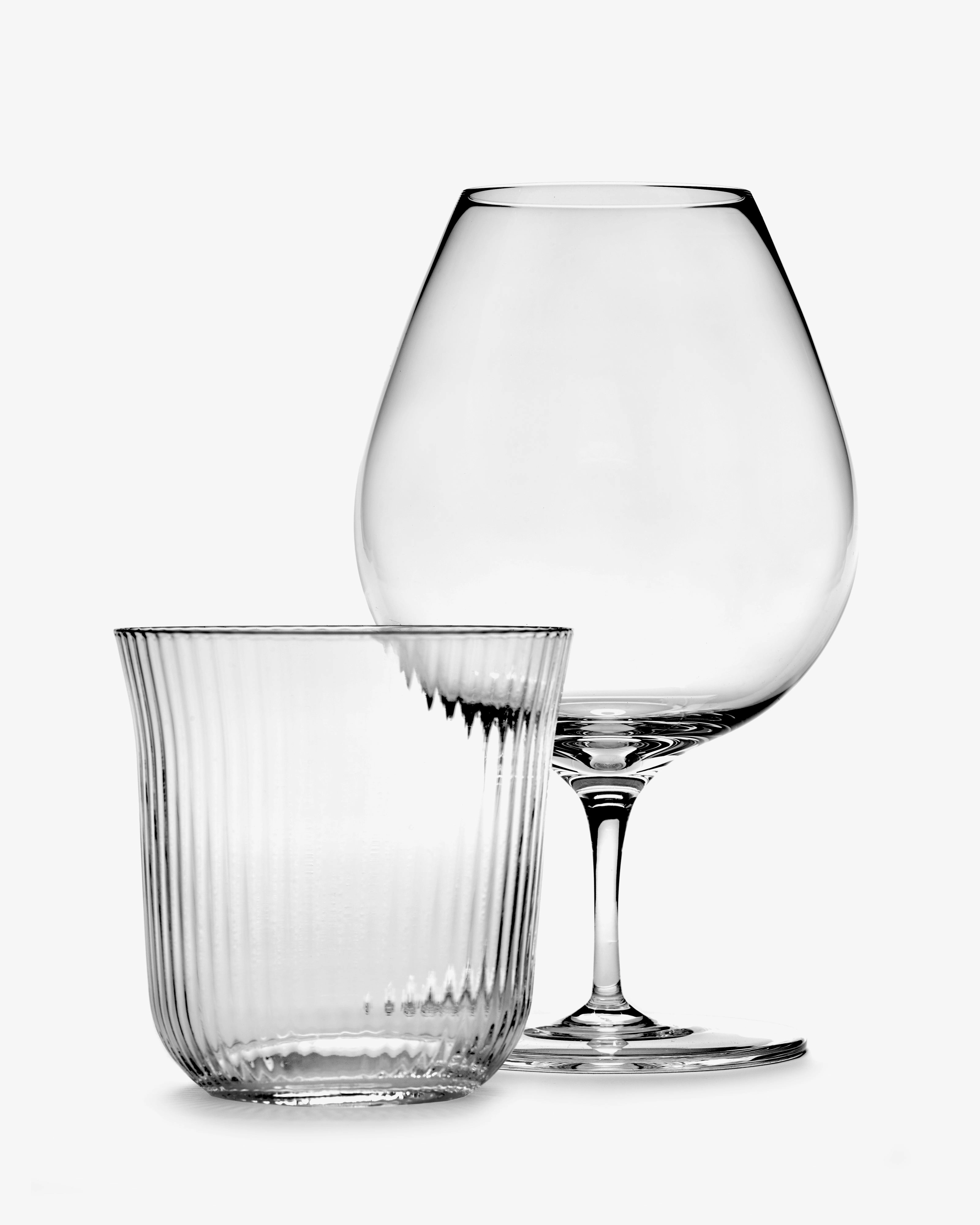 Tumbler L transparent ribbed glass Inku Glassware Tableware discount