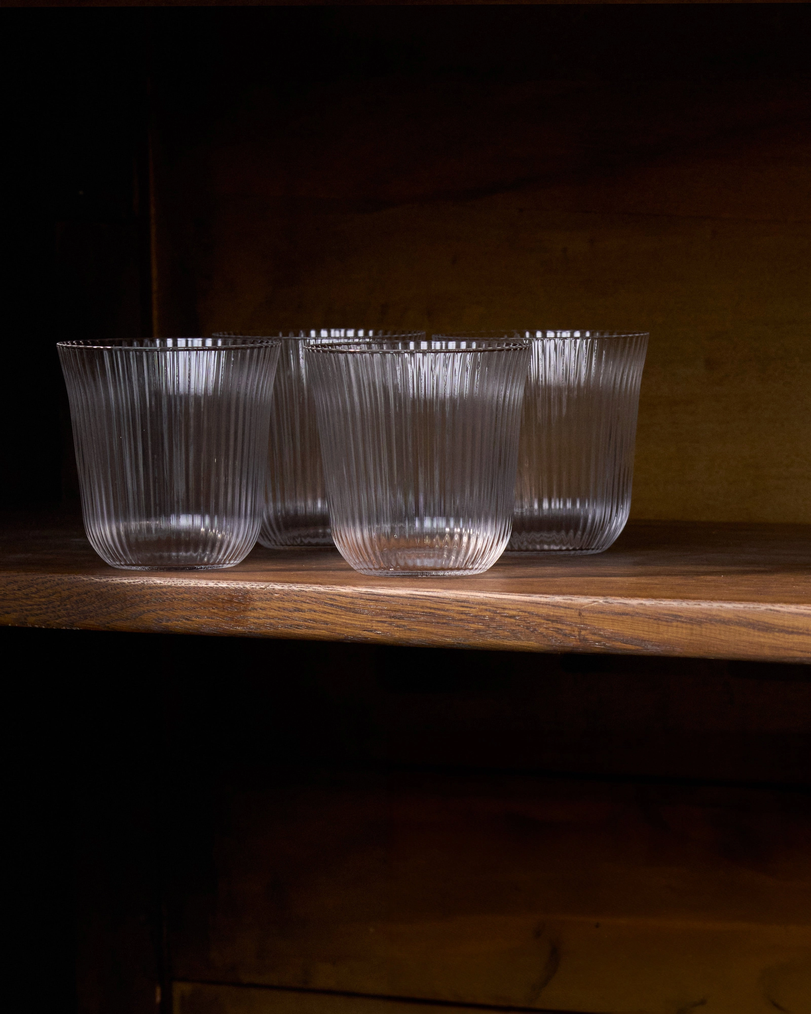 Tumbler L transparent ribbed glass Inku Glassware Tableware discount