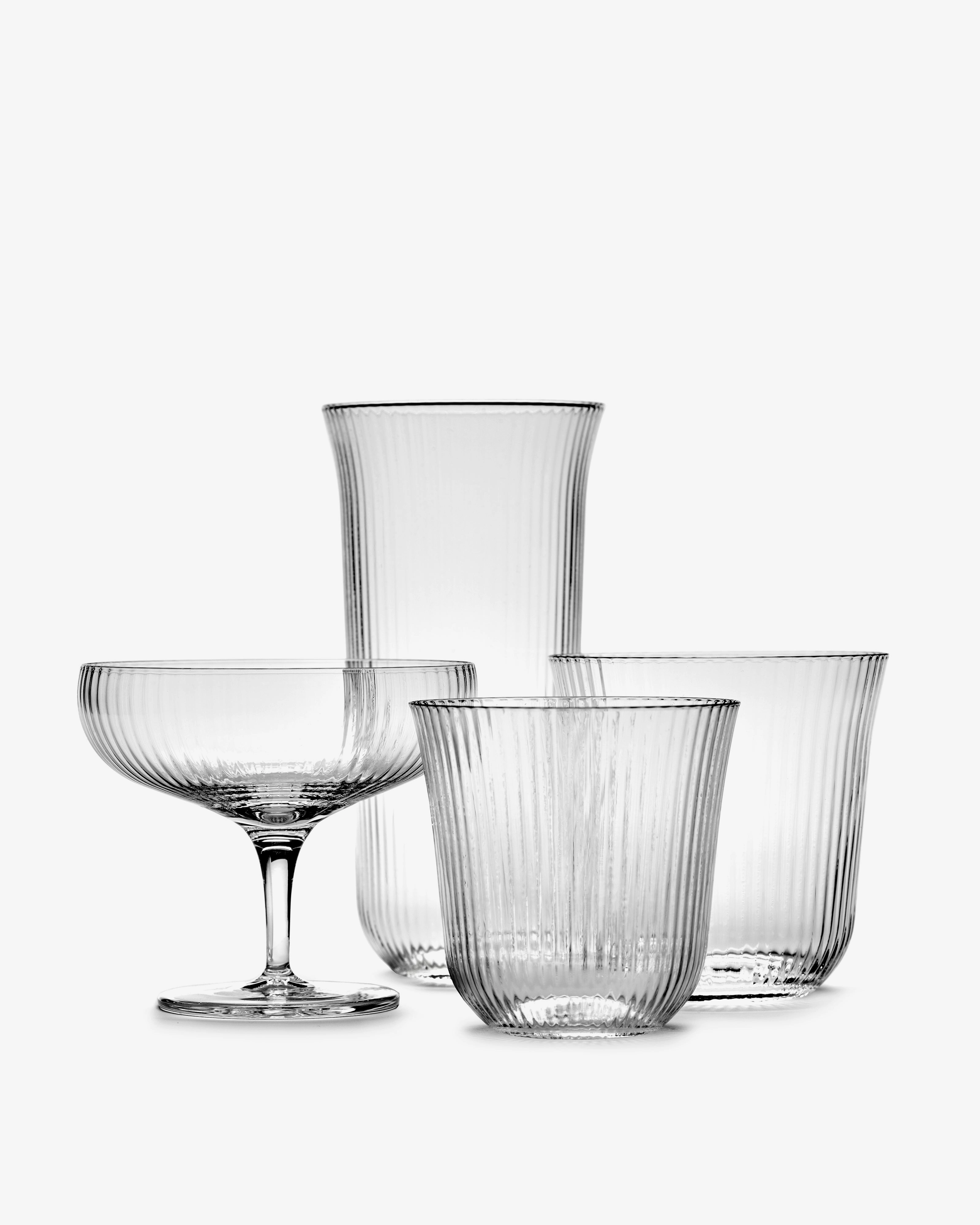 Tumbler S transparent ribbed glass Inku Glassware Tableware discount