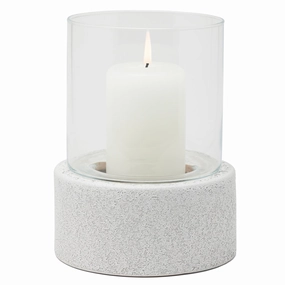 Uros Earth Glaze Candle Hurricane Set/2 (Large) Candle Holders discount collection