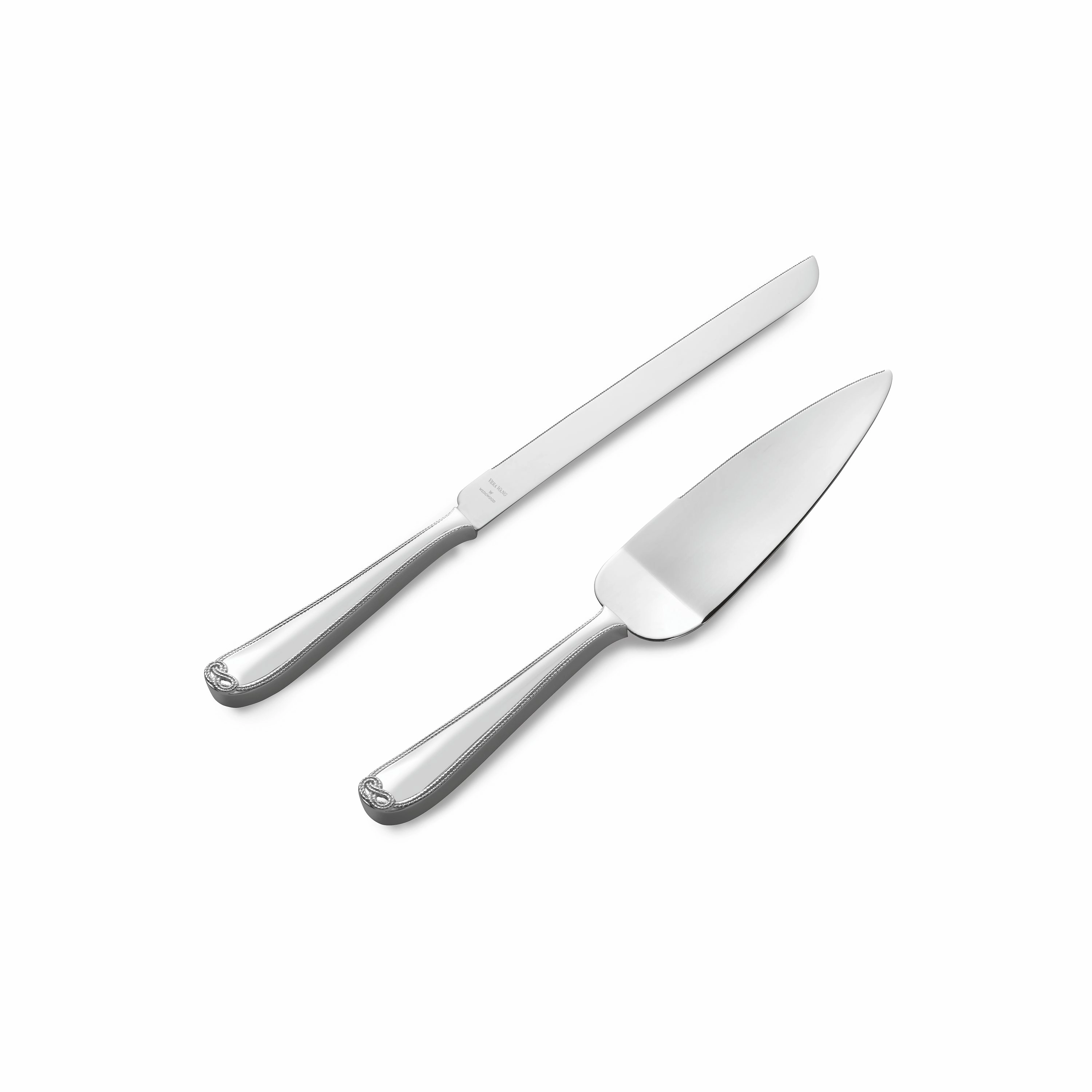 Vera Wang Infinity Cake Knife & Server Silver, 2 Piece Set Serveware discount kitchenware