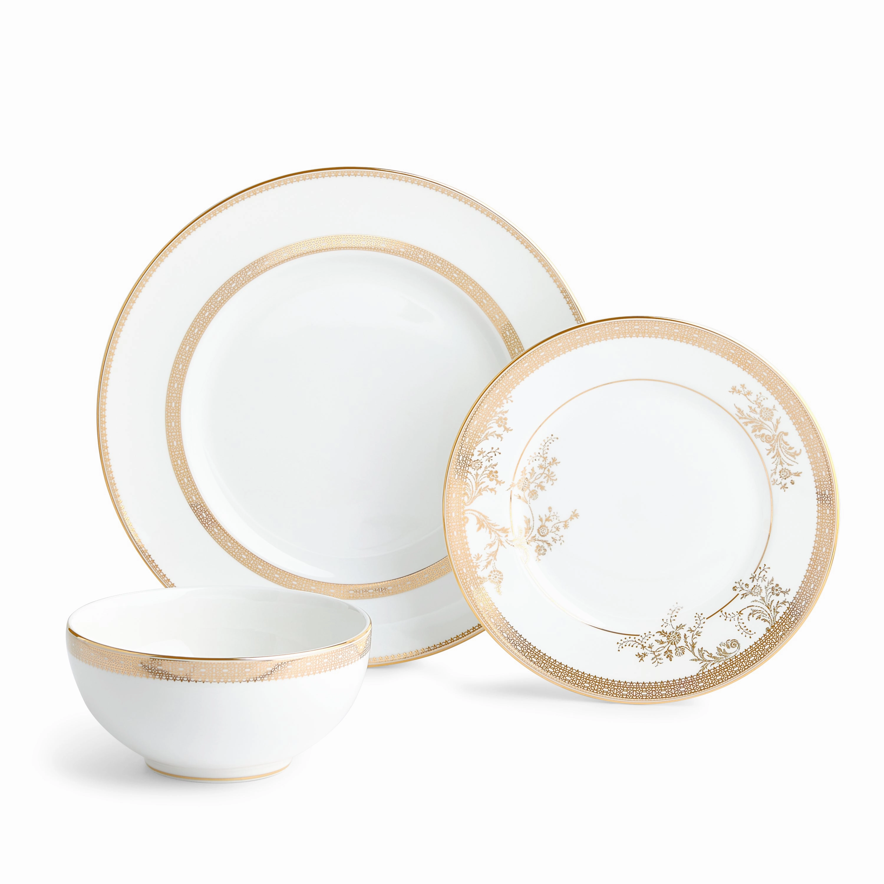 Vera Wang Lace Gold Dinnerware Set, 12 Piece Set Dinnerware bulk buy offers