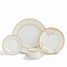 Vera Wang Lace Gold Dinnerware Set, 5 Pieces Serveware discount kitchenware