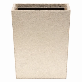 Viana Gold Foil Full-Grain Leather Rectangular Wastebasket Home Decor Office Organization Convenient shopping
