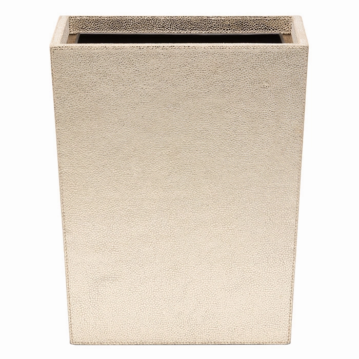 Viana Gold Foil Full-Grain Leather Rectangular Wastebasket Home Decor Office Organization Convenient shopping