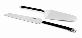 Vibhsa Cake Server and Knife Set (Black, Twisted Handle) Serveware discount kitchenware