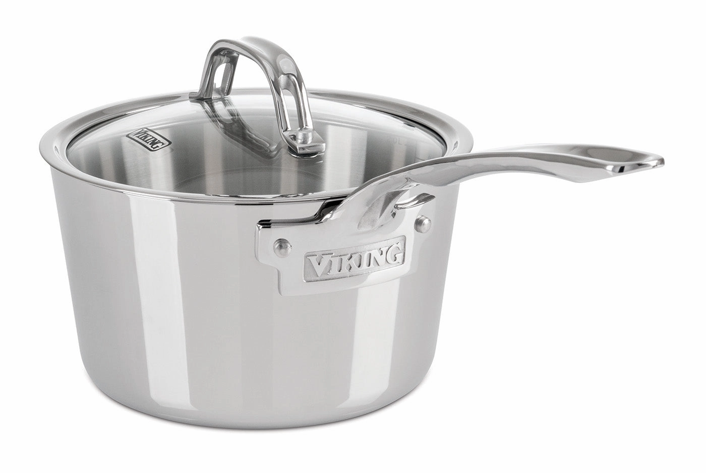 Viking Contemporary 3-Ply Stainless Steel 2.4 Qt Sauce Pan with Lid Cookware holiday sale