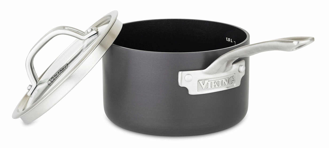 Viking Hard Anodized Nonstick 2 Quart Saucepan with Lid, Black