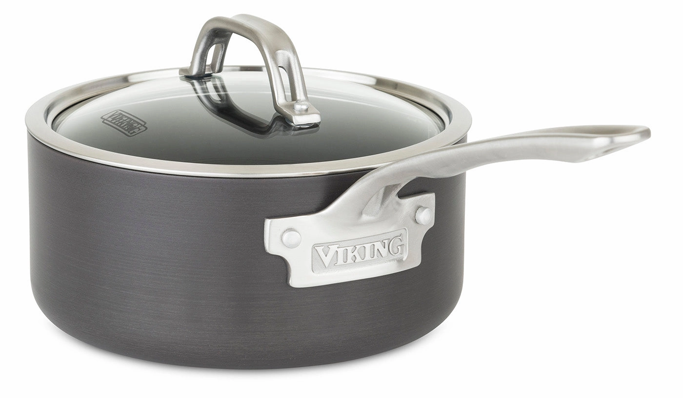 Viking Hard Anodized Nonstick 3 Quart Saucepan with Lid, Black Cookware online kitchen sale