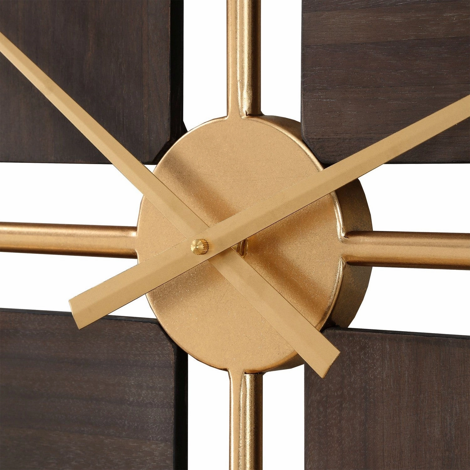 Walnut Elegance Wall Clock Metallic Gold Clocks decor discount