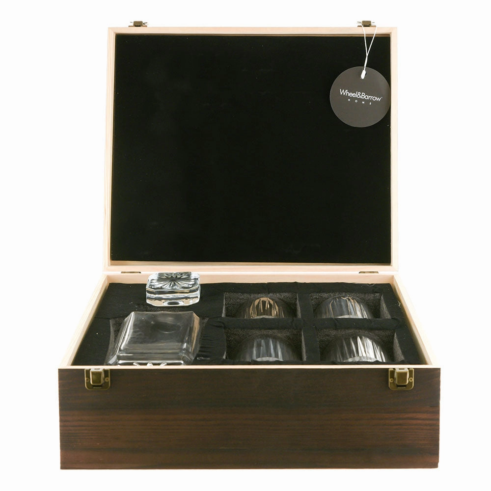 Whiskey Set Decanter with Glasses & Ice Stones Boxed
