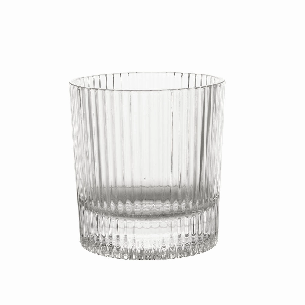 Whisky Glass Henry Ribbed Clear Drinkware Bar Essentials