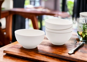 White Four Piece Porcelain Service For Four Bowl Set Cooking Tools & Accessories outlet tools