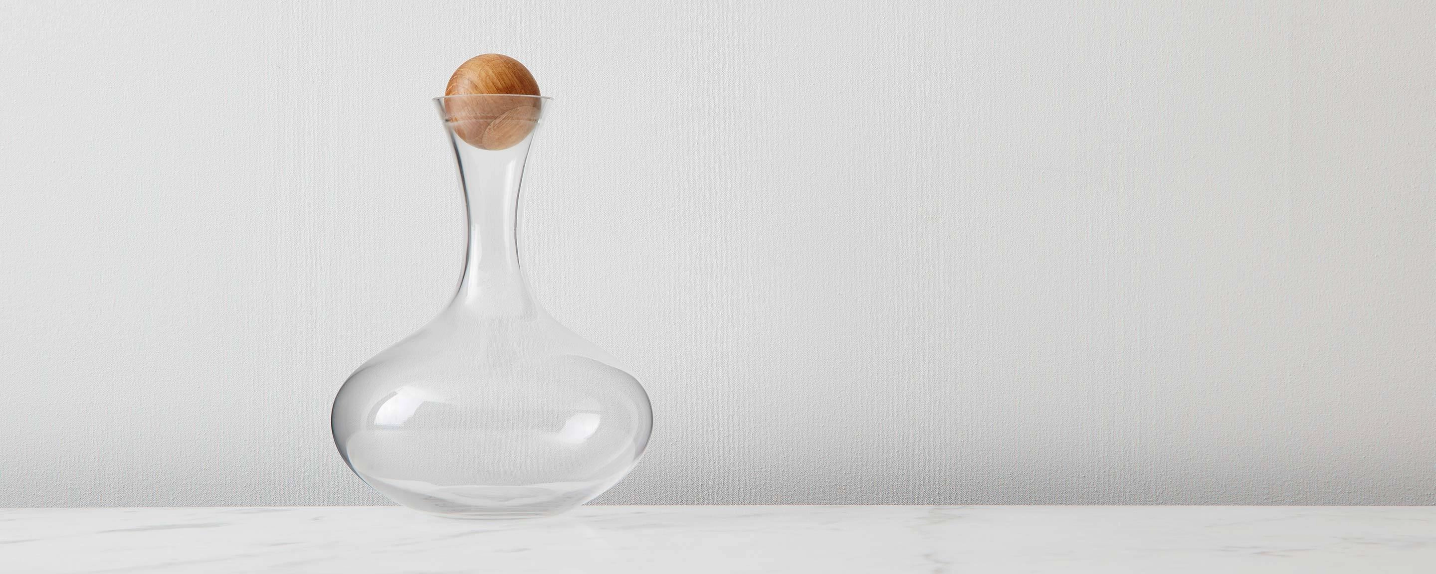 wine carafe with oak stopper Entertaining Servingware discount