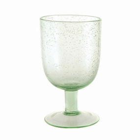 Wine Glass Bubble Green Drinkware Bar Essentials