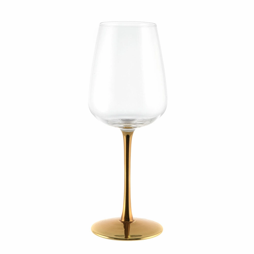 Wine Glass with Gold Stem Drinkware Bar Essentials