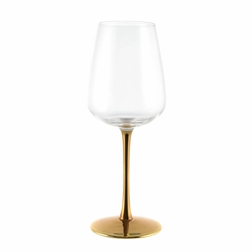 Wine Glass with Gold Stem Drinkware Bar Essentials
