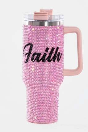 Women's Faith Rhinestone Tumbler In Pink Cooking Tools & Accessories clearance kits
