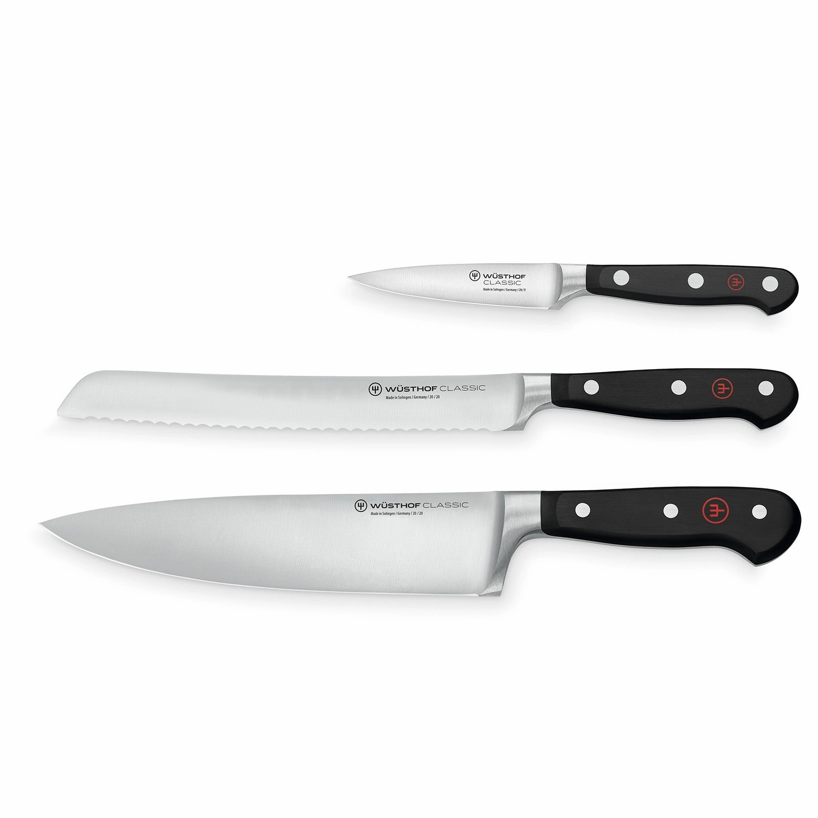Wusthof Classic 3 Piece Chef's Knife Starter Set Cutlery knife sets deals