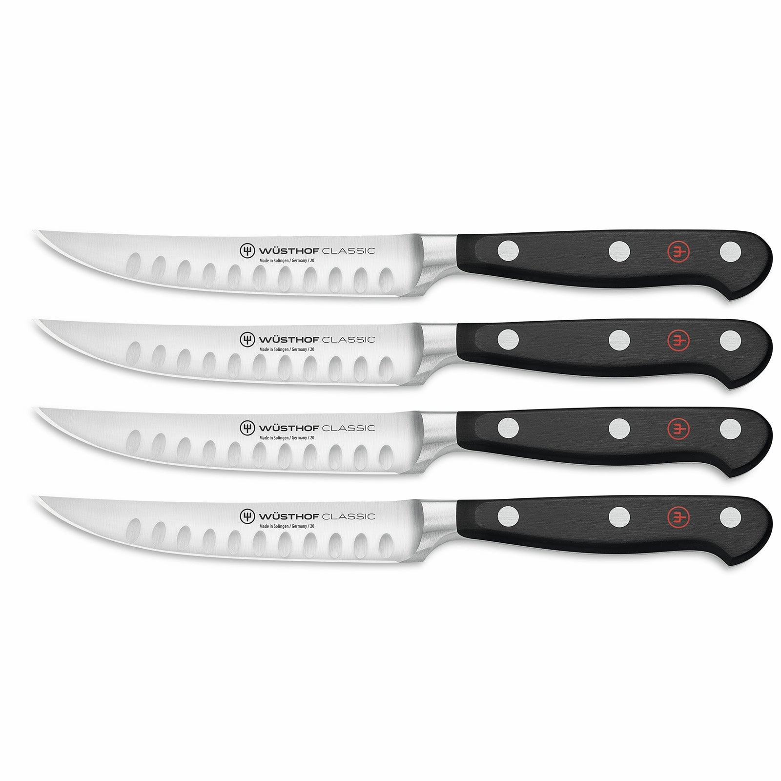 Wusthof Classic 4 Piece Steak Knife Set, Hollow Edge Cutlery knife sets deals