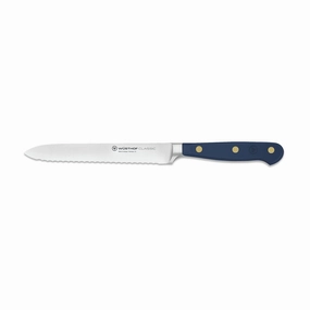 Wusthof Classic 5-Inch Serrated Utility Knife, Wild Blueberry Cutlery outlet discounts