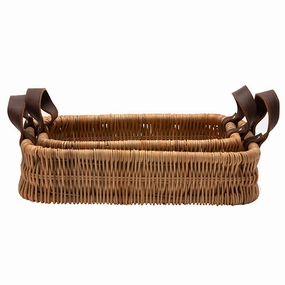 Yakima Natural Wicker Rectangle Baskets Set/2 Decorative Baskets clearance deals
