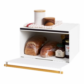 Yamazaki Home Bread Box - Two Styles, Steel   Wood, Horizontal, Supports 22.2 pounds, Handle, No Assembly Cooking Tools & Accessories buy more save more