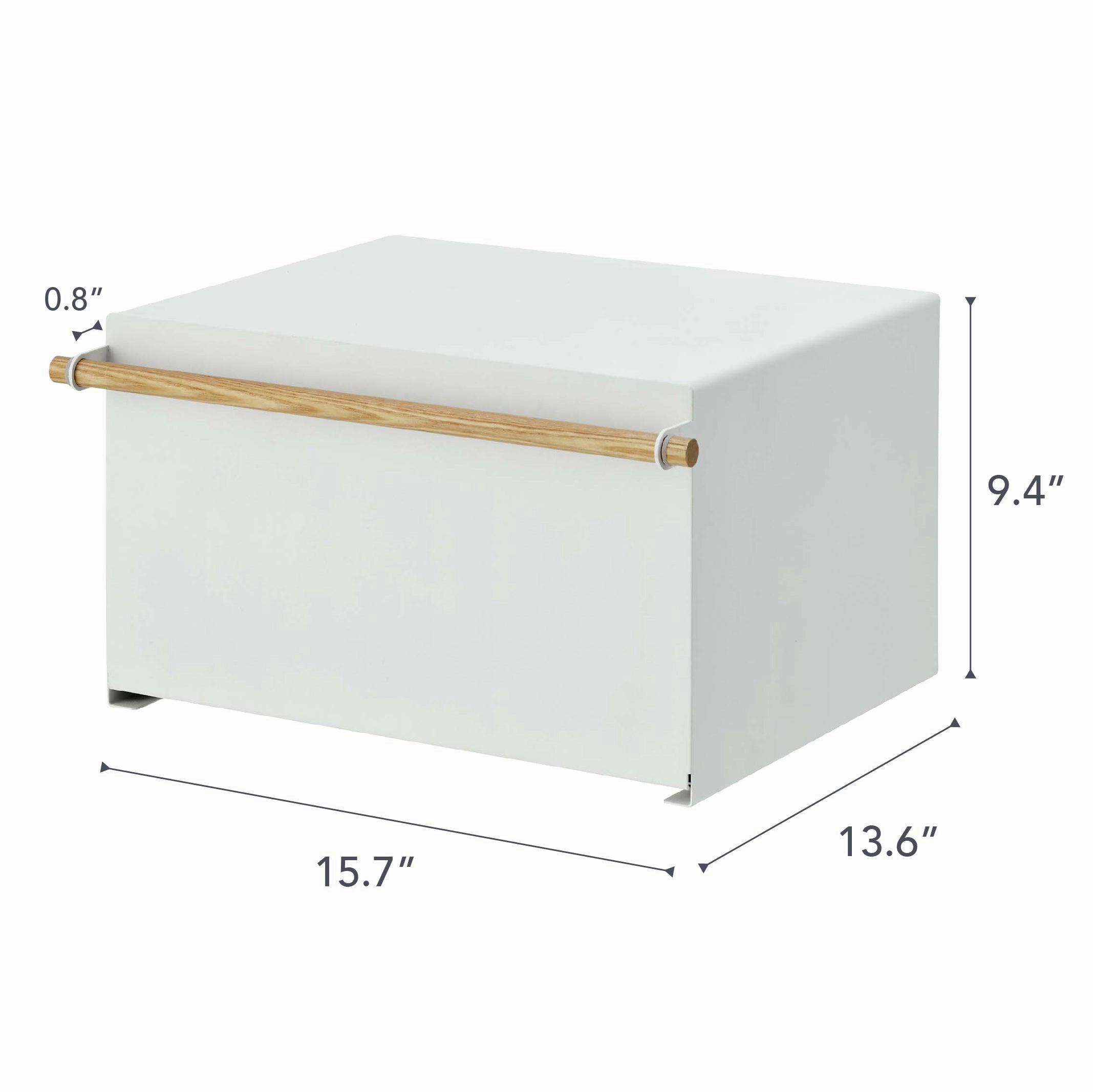 Yamazaki Home Bread Box - Two Styles, Steel   Wood, Horizontal, Supports 22.2 pounds, Handle, No Assembly