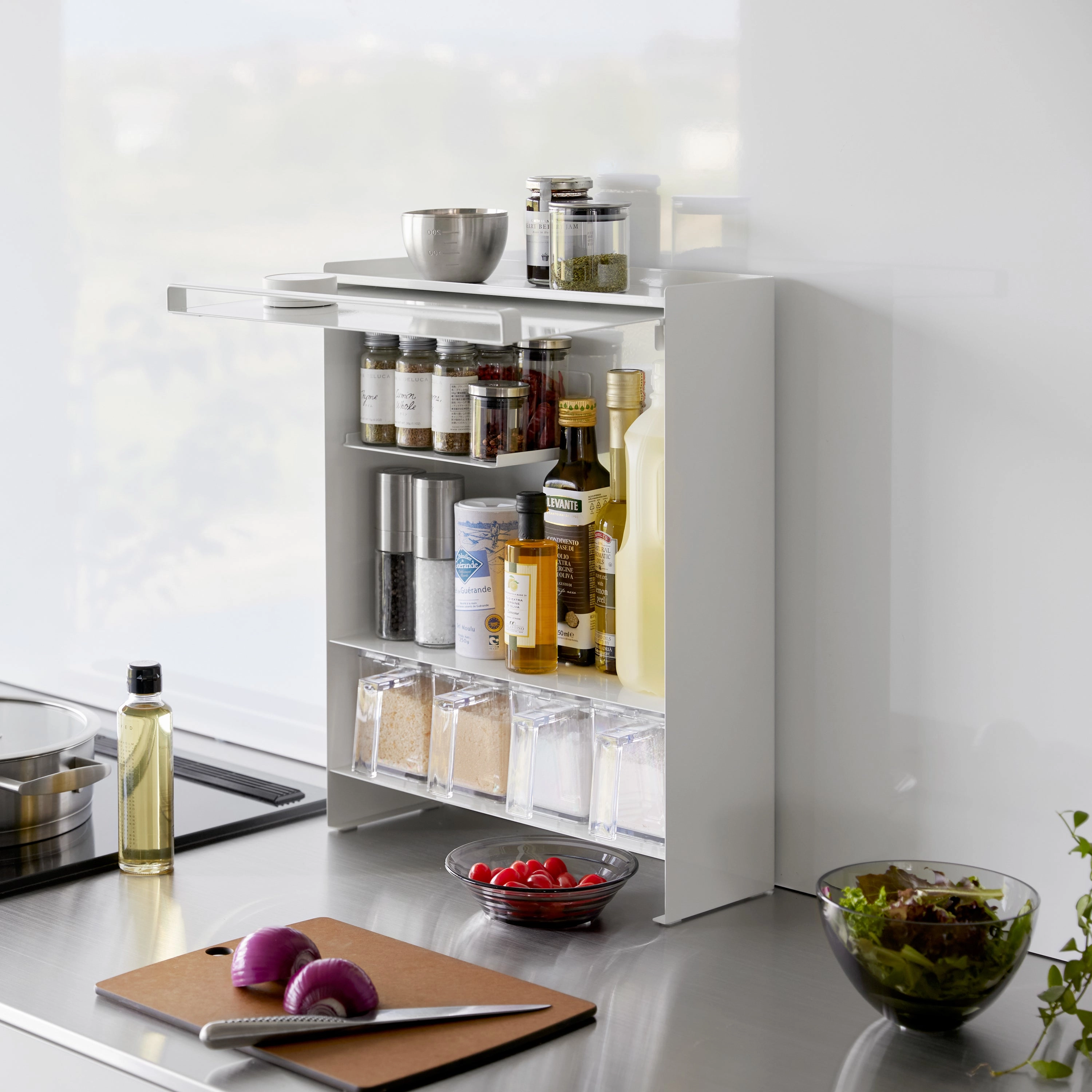 Yamazaki Home Concealable Spice Rack, Steel, No Assembly