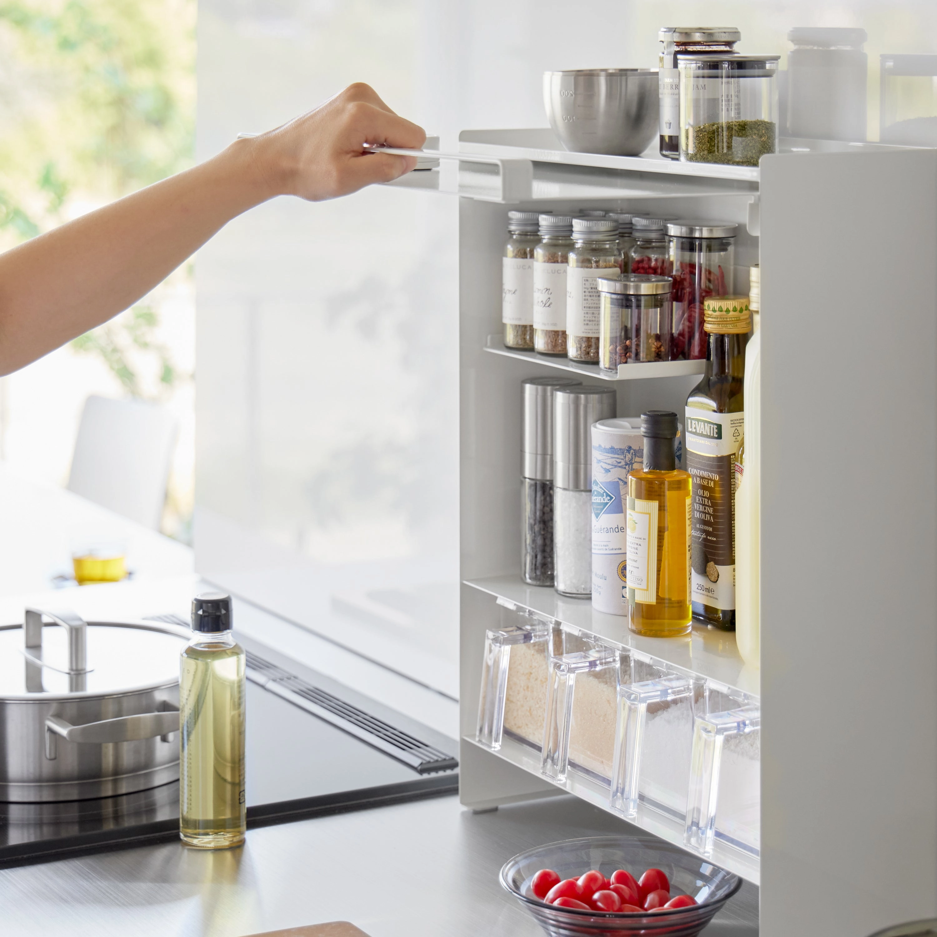 Yamazaki Home Concealable Spice Rack, Steel, No Assembly