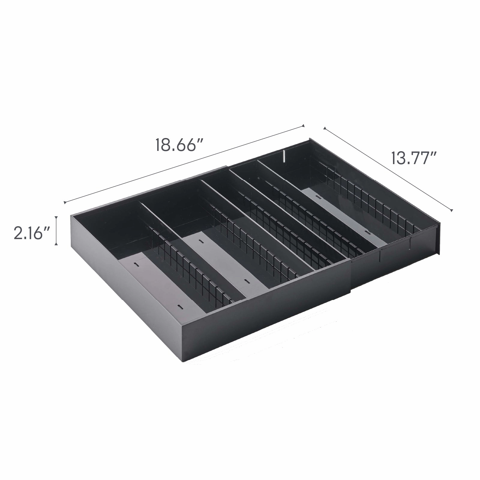 Yamazaki Home Cutlery Organizer - Three Styles, ABS Plastic, Expandable I, Adjustable, Expandable, No Assembly