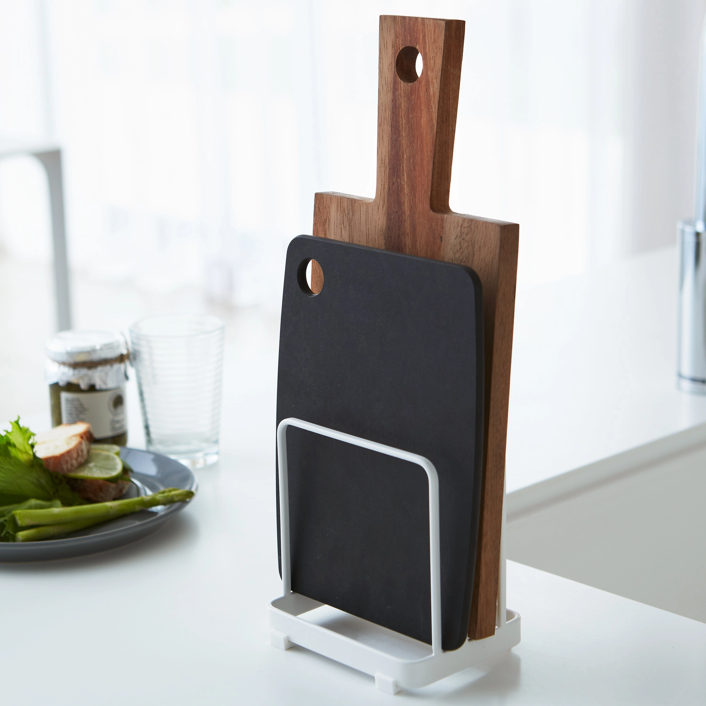 Yamazaki Home Cutting Board Stand, Steel, Water Resistant, No Assembly