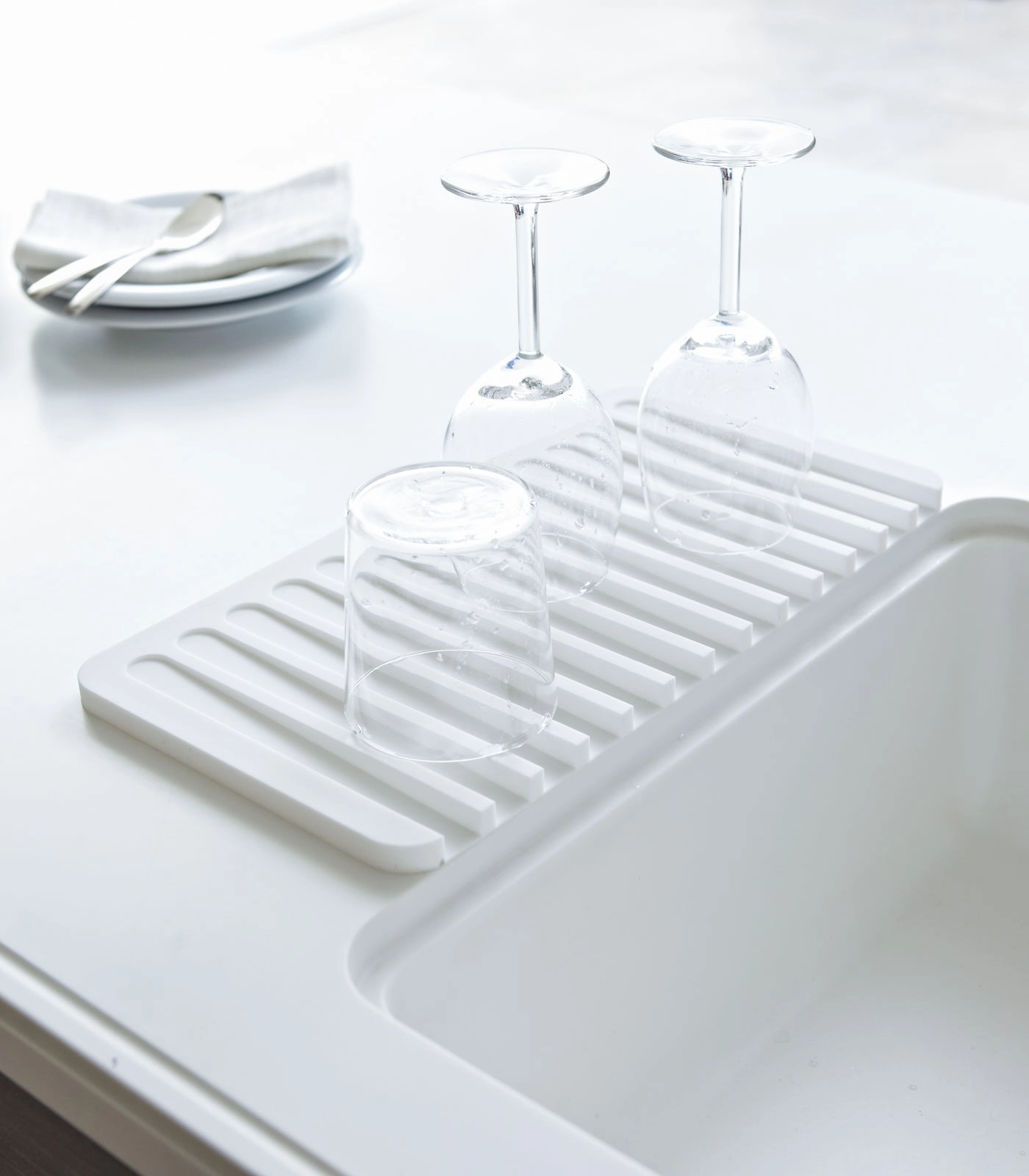 Yamazaki Home Dish Drainer Tray, Silicone, No Assembly