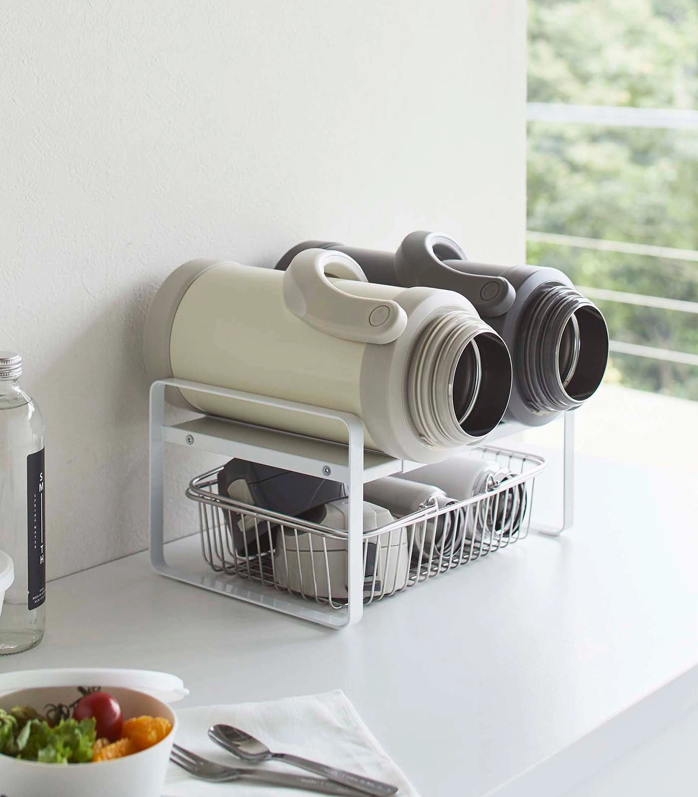 Yamazaki Home Expandable Kitchen Riser, Steel, Small, Expandable