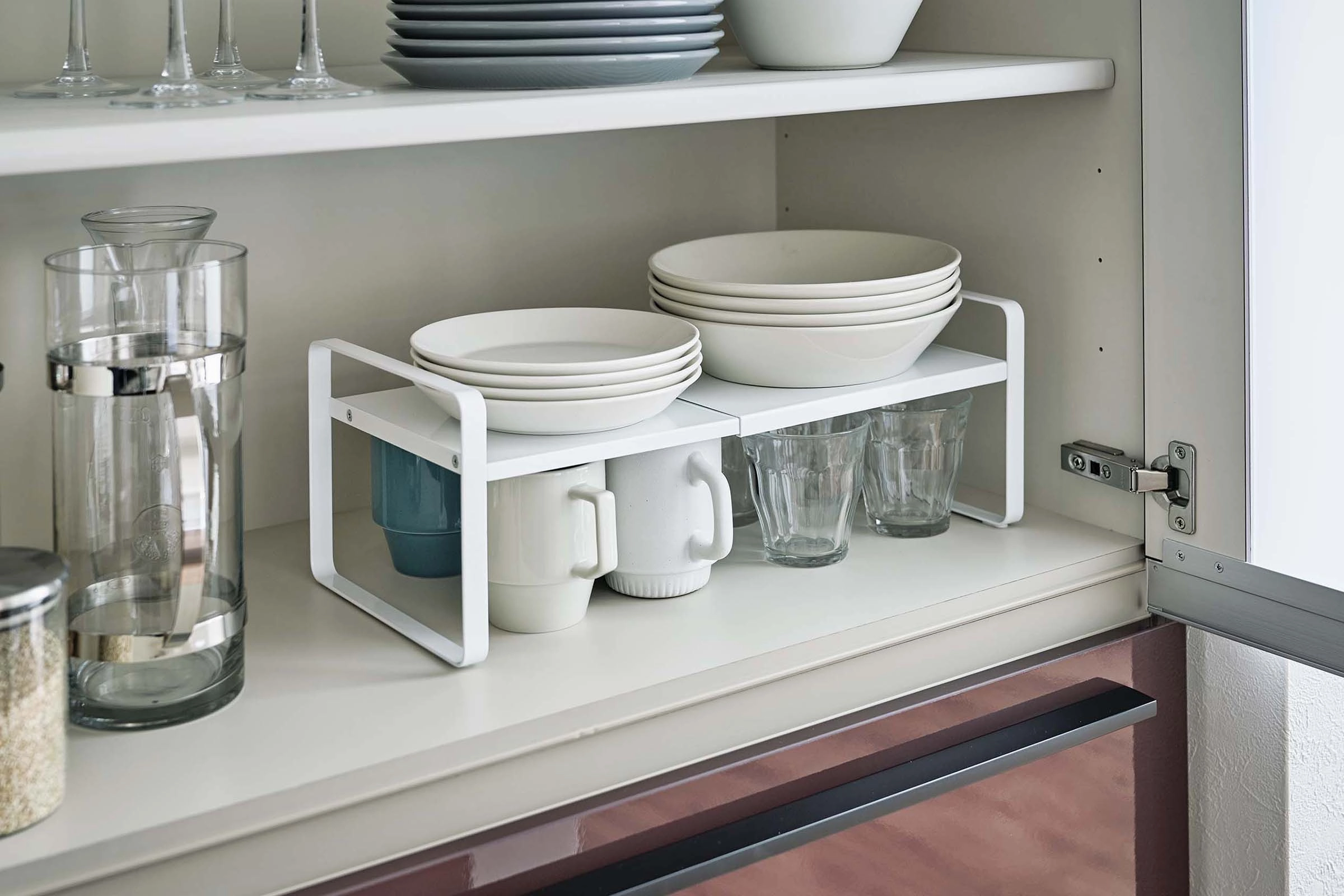 Yamazaki Home Expandable Kitchen Riser, Steel, Small, Expandable