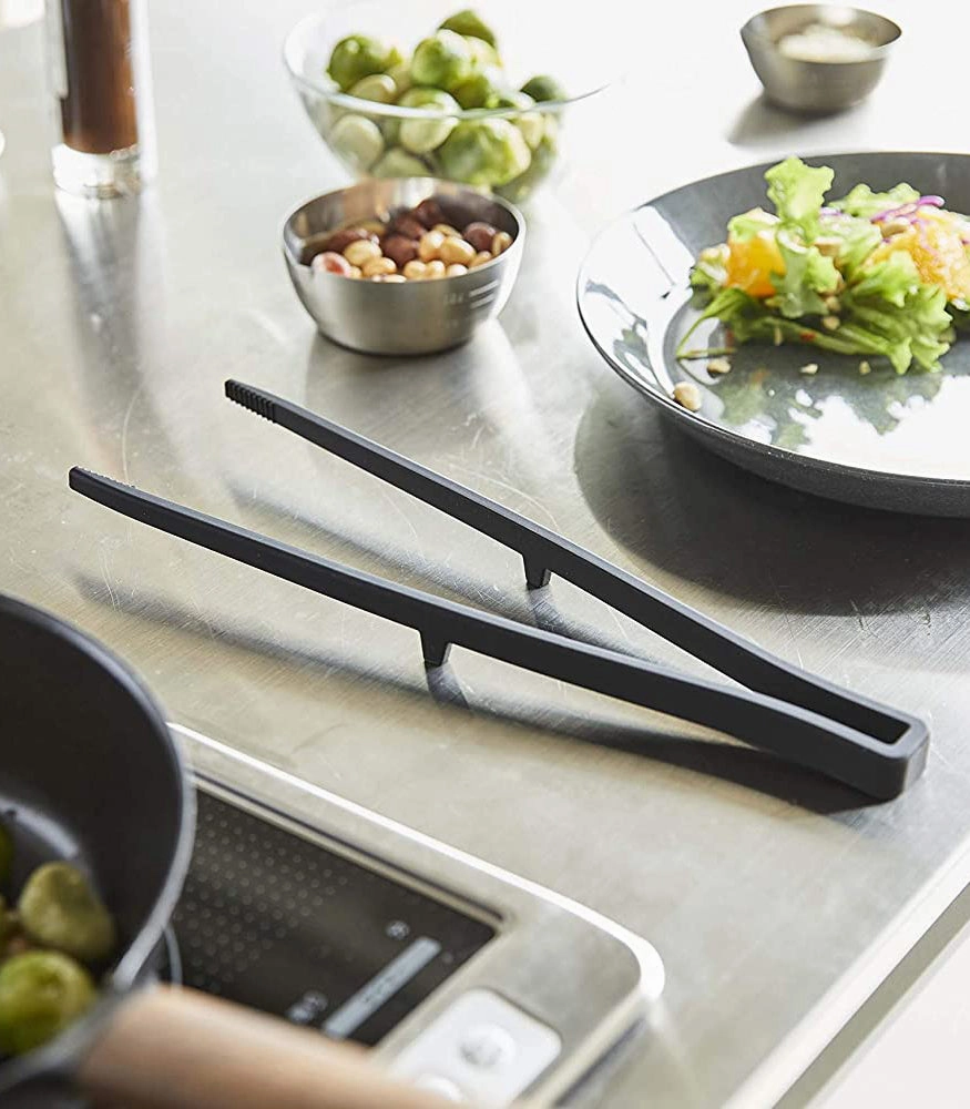 Yamazaki Home Floating Utensil - Four Styles, Silicone, Tweezer, Dishwasher Safe, Floating Design, No Assembly