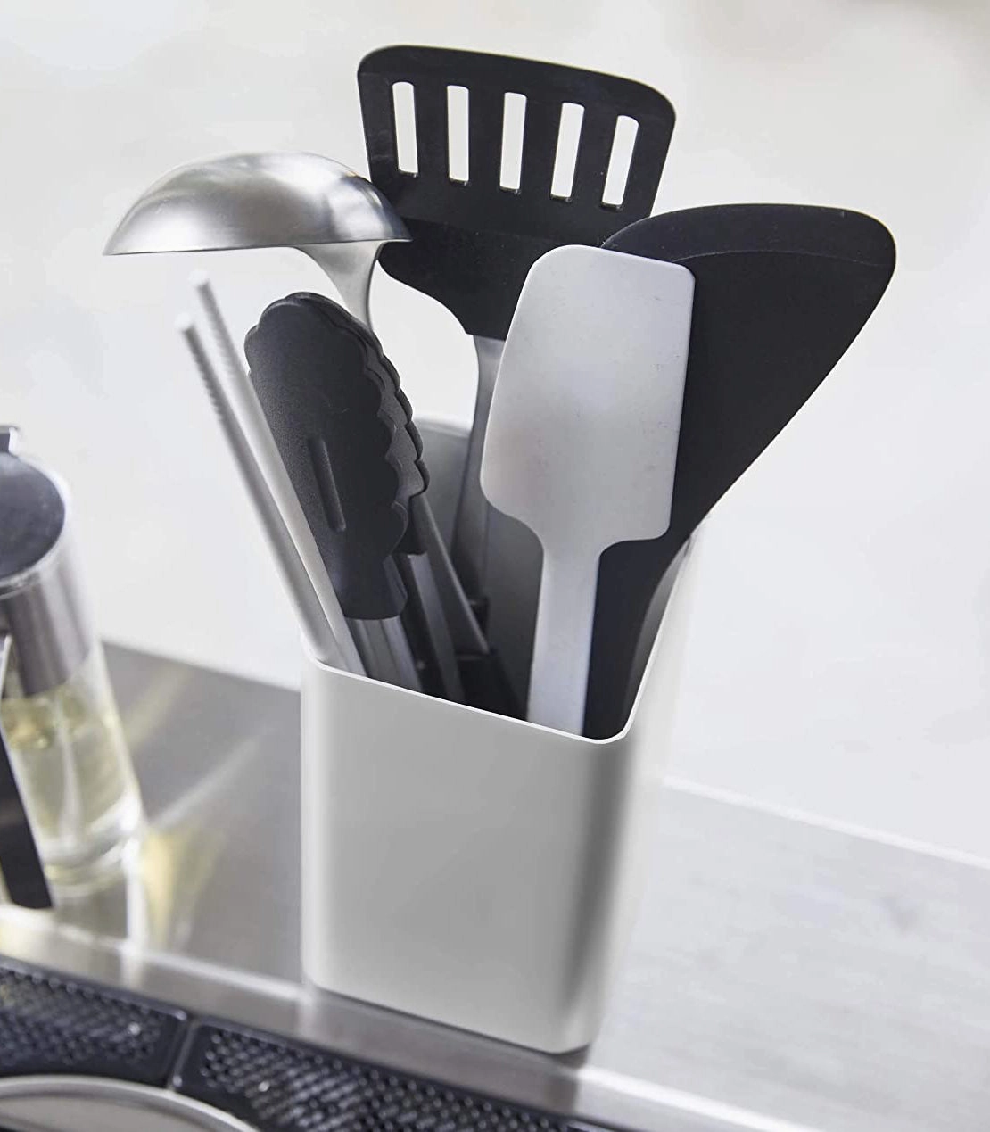 Yamazaki Home Kitchen Utensil Organizer, Steel, No Assembly