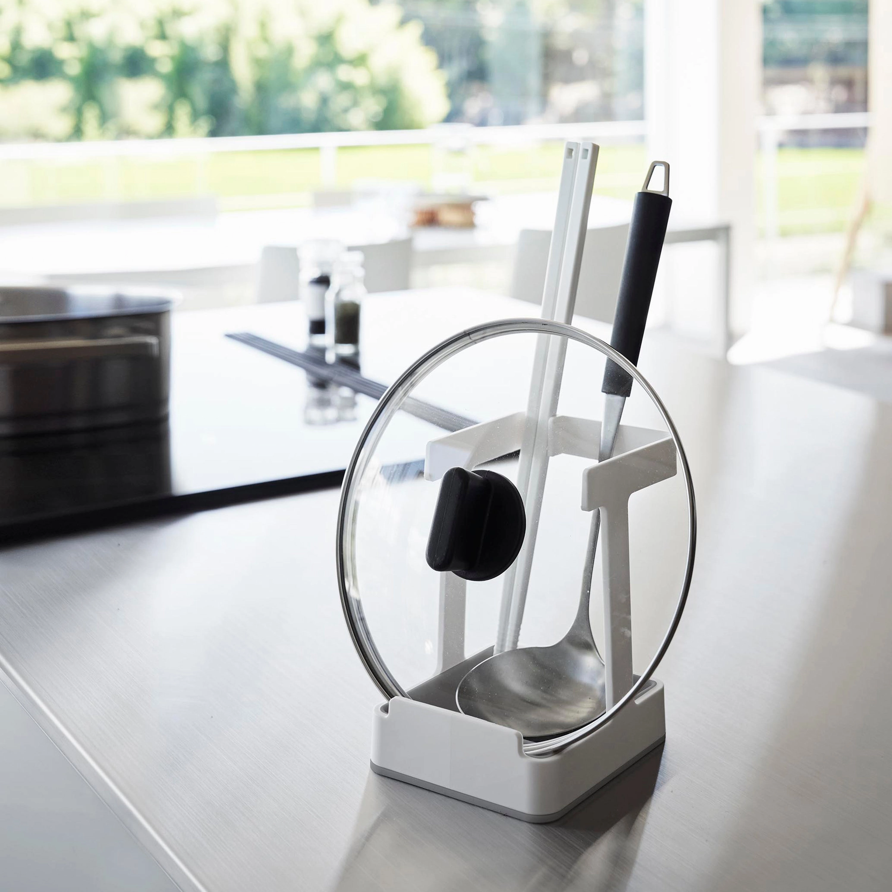 Yamazaki Home Lid and Ladle Stand - Large, Polypropylene