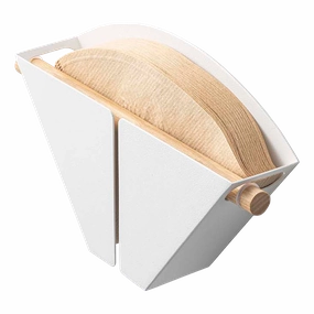 Yamazaki Home Magnetic Coffee Filter Case - Size 04, Steel   Wood,  #4 Coffee Filters, Magnetic, No Assembly Cooking Tools & Accessories buy more save more