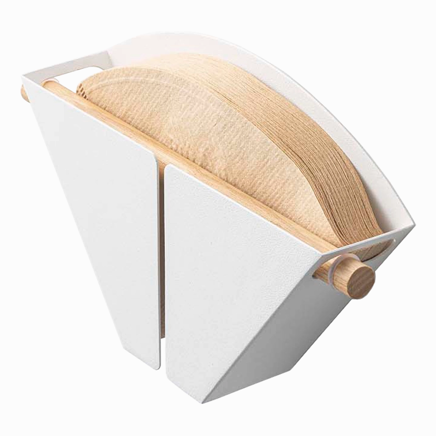 Yamazaki Home Magnetic Coffee Filter Case - Size 04, Steel   Wood,  #4 Coffee Filters, Magnetic, No Assembly Cooking Tools & Accessories buy more save more
