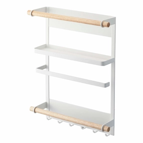 Yamazaki Home Magnetic Kitchen Organizer, Steel   Wood, Supports 8 pounds, Magnetic, No Assembly Cooking Tools & Accessories buy more save more