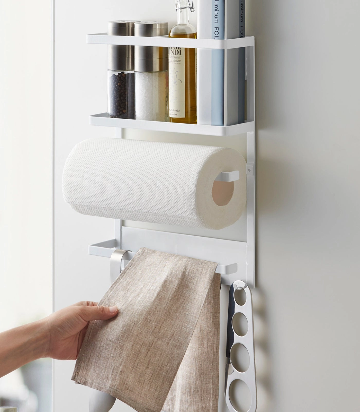Yamazaki Home Magnetic Kitchen Organizer, Steel, Magnetic
