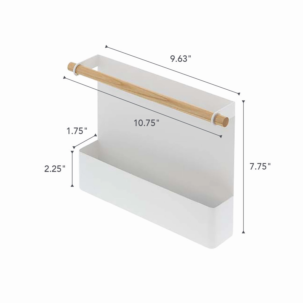 Yamazaki Home Magnetic Storage Pocket, Steel   Wood, Magnetic, No Assembly