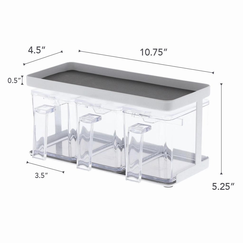 Yamazaki Home Pantry Organizer - Triple, Steel   Plastic, 8.25 cups, 1.95 liters, Handles, No Assembly