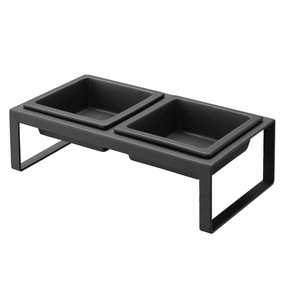 Yamazaki Home Pet Food Bowl - Two Styles, Steel   Ceramic, Tall, 1.25 cups, 300 milliliters per bowl, No Assembly Cooking Tools & Accessories buy more save more